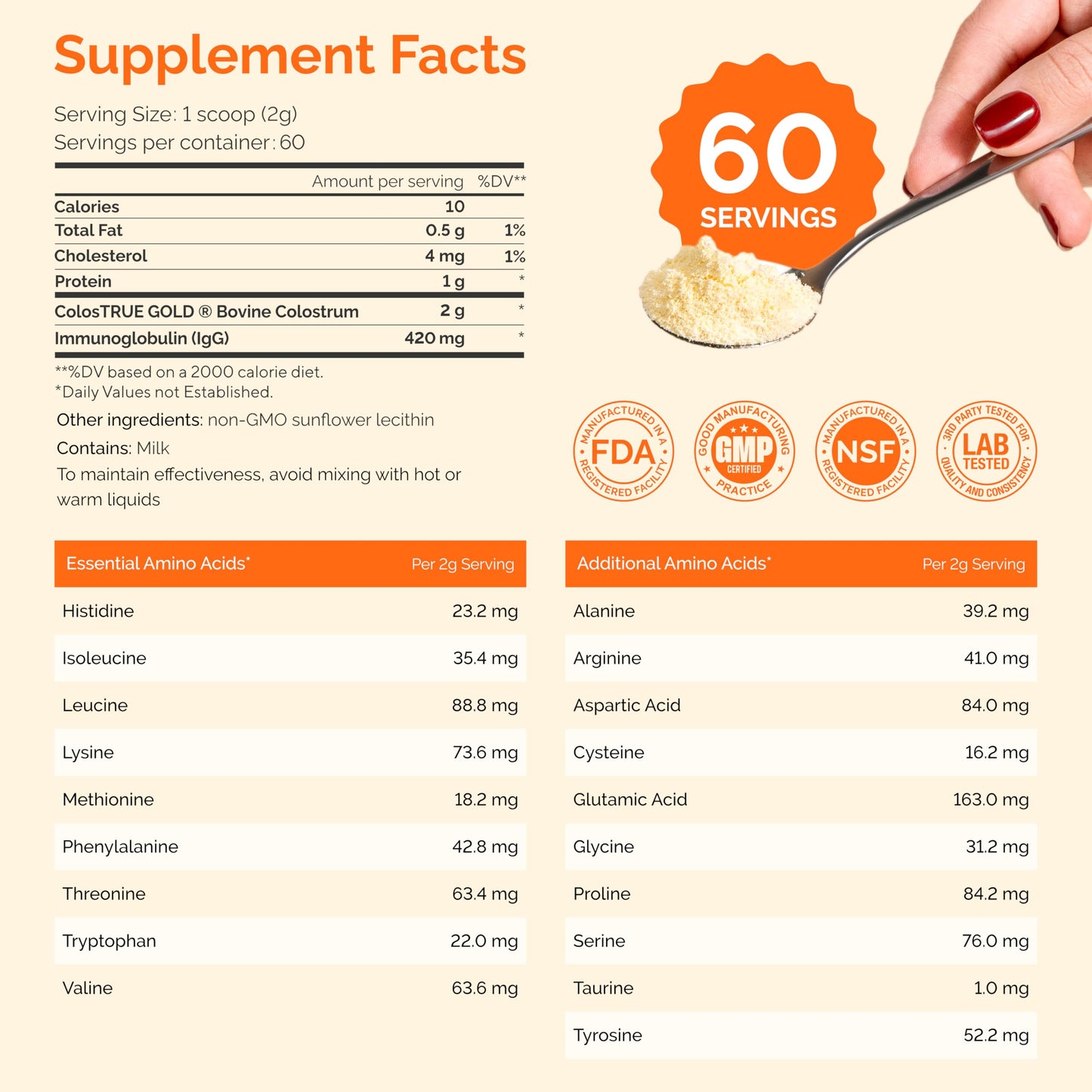 Folqs Bovine Colostrum Powder – First-Day Milking for Immune & Gut Support – 60 Servings – Supports Skin & Tissue Health – Made in USA - Amino Acids, Vitamins, Minerals – Kosher - Sustainably Sourced FolqsBuy Supplements Australia