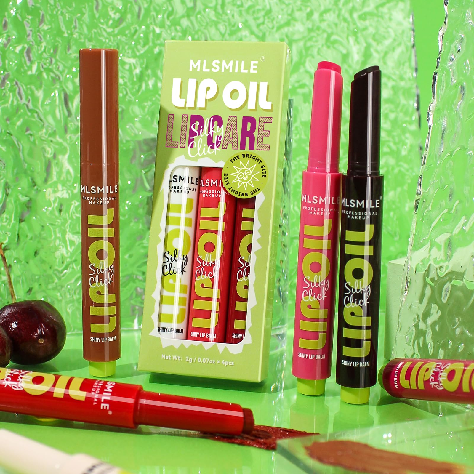 MLSMILE 3 Colors Fat Lip Oil Click Slick,Press Lipstick Set,Moisturizing Lip Balm,High Pigment Glow Lip Oil,Long-lasting,Pigmented Vegan,Lightweight and Glossy Lip Plumper with Coconut Oil-Set A MLSMILEBuy Supplements Australia