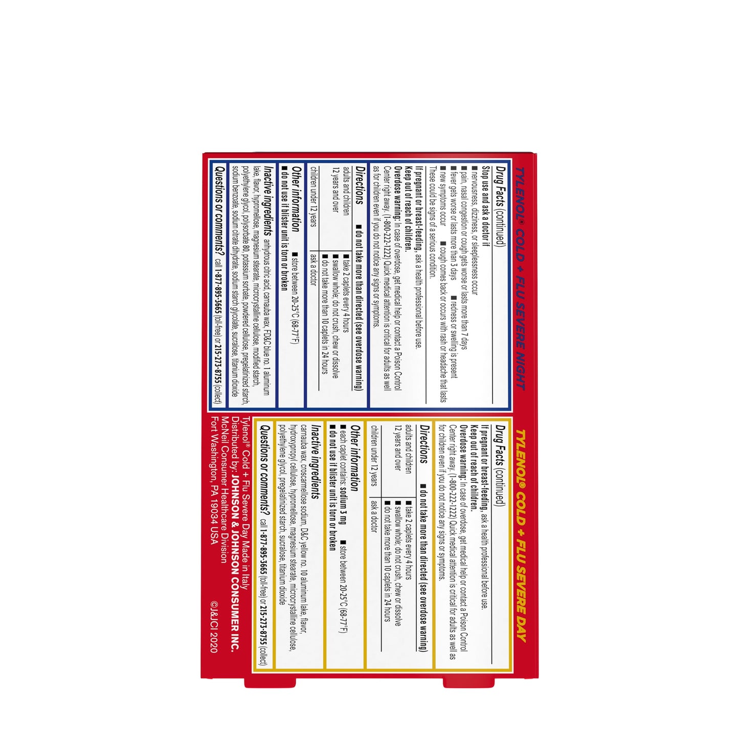 Tylenol Cold + Flu Severe Day & Night Caplets Combo Pack for Multi-Symptom Cold & Flu Symptom Relief, Cough, Sore Throat, and Headache Relief, Acetaminophen Pain Reliever, 24 ct Tylenol buy supplements Au