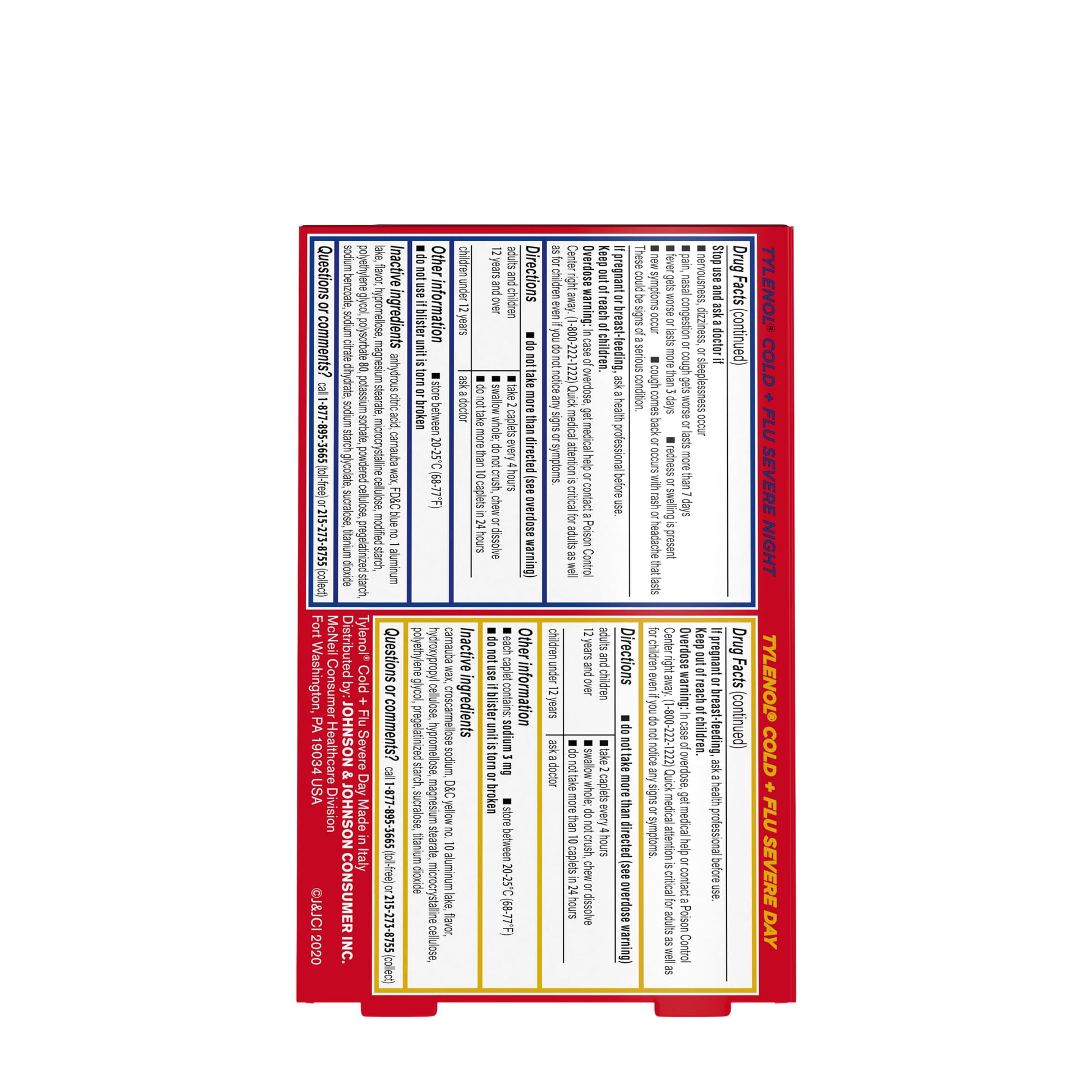 Tylenol Cold + Flu Severe Day & Night Caplets Combo Pack for Multi-Symptom Cold & Flu Symptom Relief, Cough, Sore Throat, and Headache Relief, Acetaminophen Pain Reliever, 24 ct Tylenol buy supplements Au