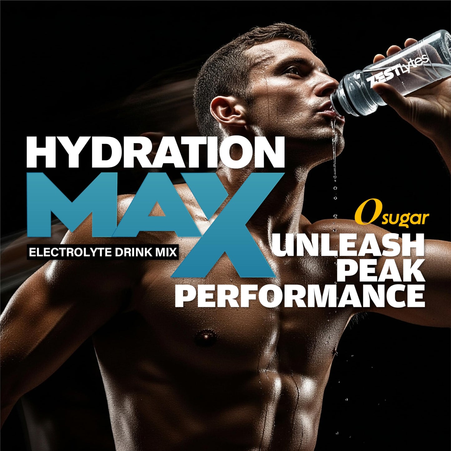 ZestLytes 40 Sticks Sport Hydration Sugar Free Electrolyte Packets, High Sodium Low Calorie Electrolyte Powder Drink Mix, Liquid Daily IV Flavors