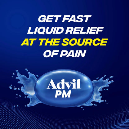 Advil PM Liqui-Gels Pain Reliever and Nighttime Sleep Aid, Pain Medicine with Ibuprofen for Pain Relief and Diphenhydramine HCL for a Sleep Aid - 2x80 Liquid Filled Capsules AdvilBuy Supplements Australia