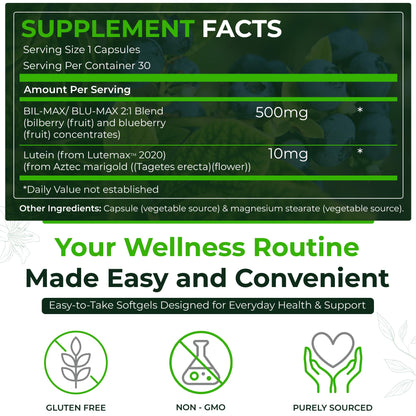 Natural Nutra Ultimate Eye Health Supplement - Bilberry & Blueberry Extract Blend for Day and Night Vision Support, Promotes Color Perception & Eye Clarity - Non-GMO, Vegan - 30 Capsules (Pack of 3) Natural NutraBuy Supplements Australia