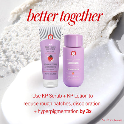 First Aid Beauty - KP Bump Eraser Body Scrub with 10% AHA, Keratosis Pilaris Exfoliator with Glycolic and Lactic acids, Helps Reduce Chicken Skin Bumps