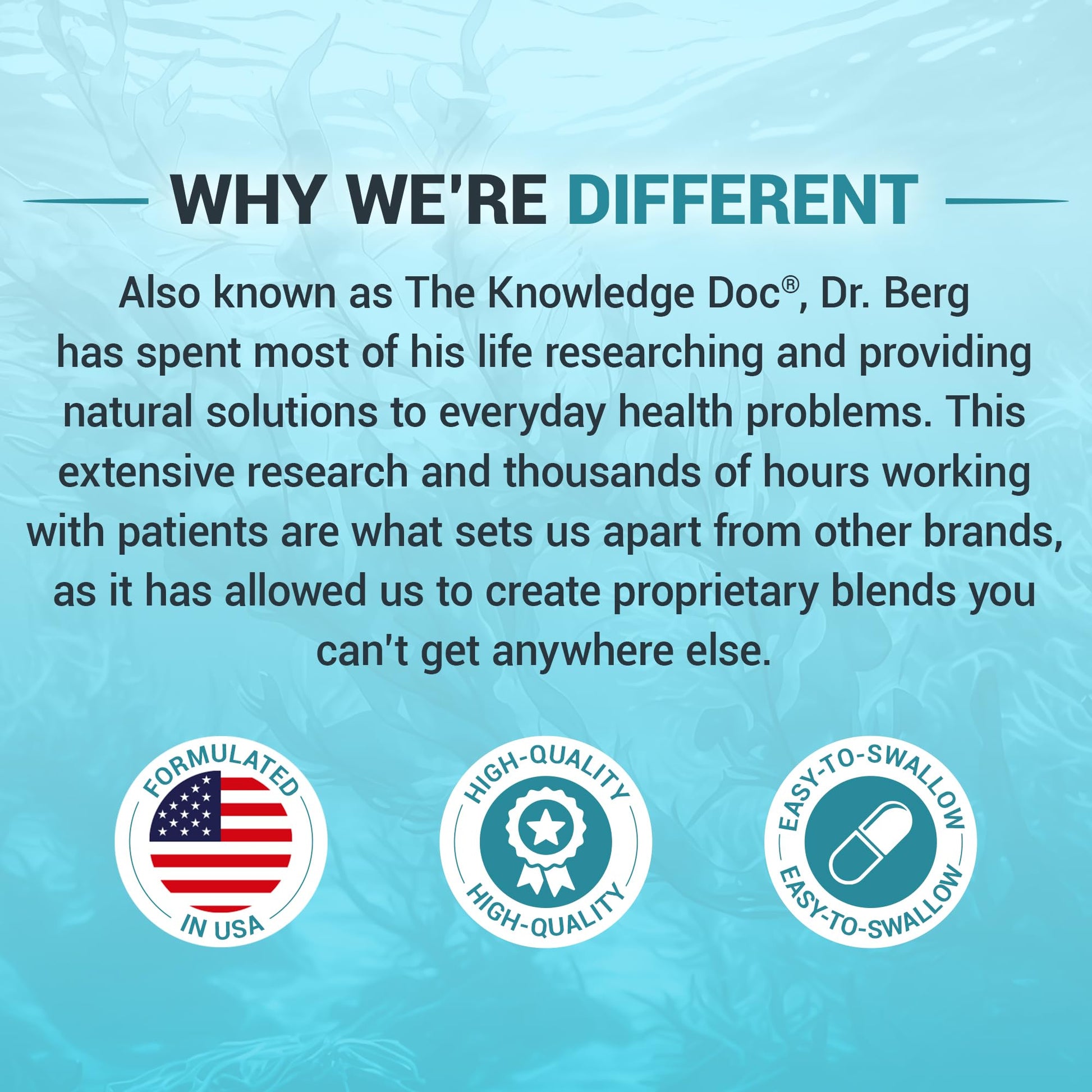 Dr. Berg Sea Kelp Enhanced Iodine - 200 mcg of Premium Iodine - Seaweed Blend Includes Klamath Blue-Green Algae & Sea Kelp - 90 Capsules Dr. Berg NutritionalsBuy Supplements Australia