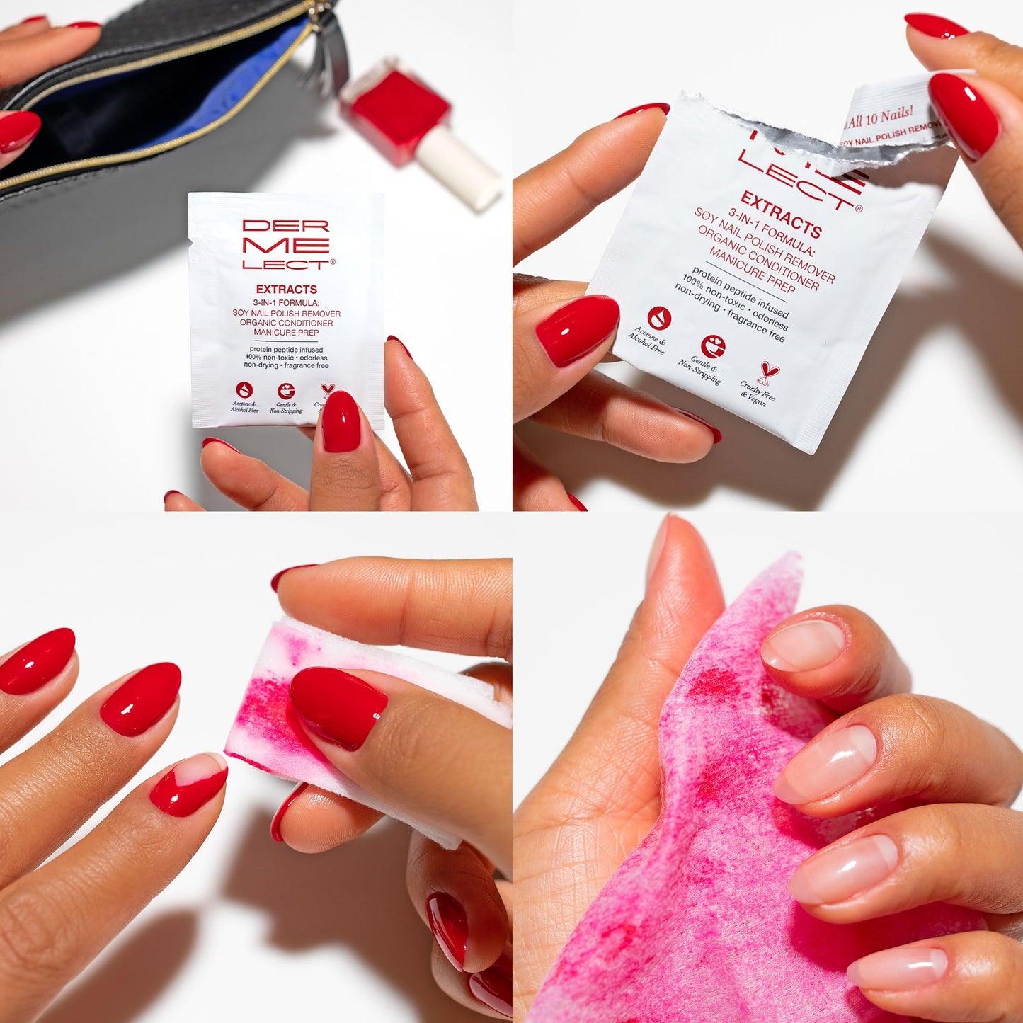 Dermelect Clean & Care Nail Renewal Kit – Nailcare Treatment Set with Ridge Filler, Nail Brightener & Polish Remover Wipes – Strengthens, Brightens