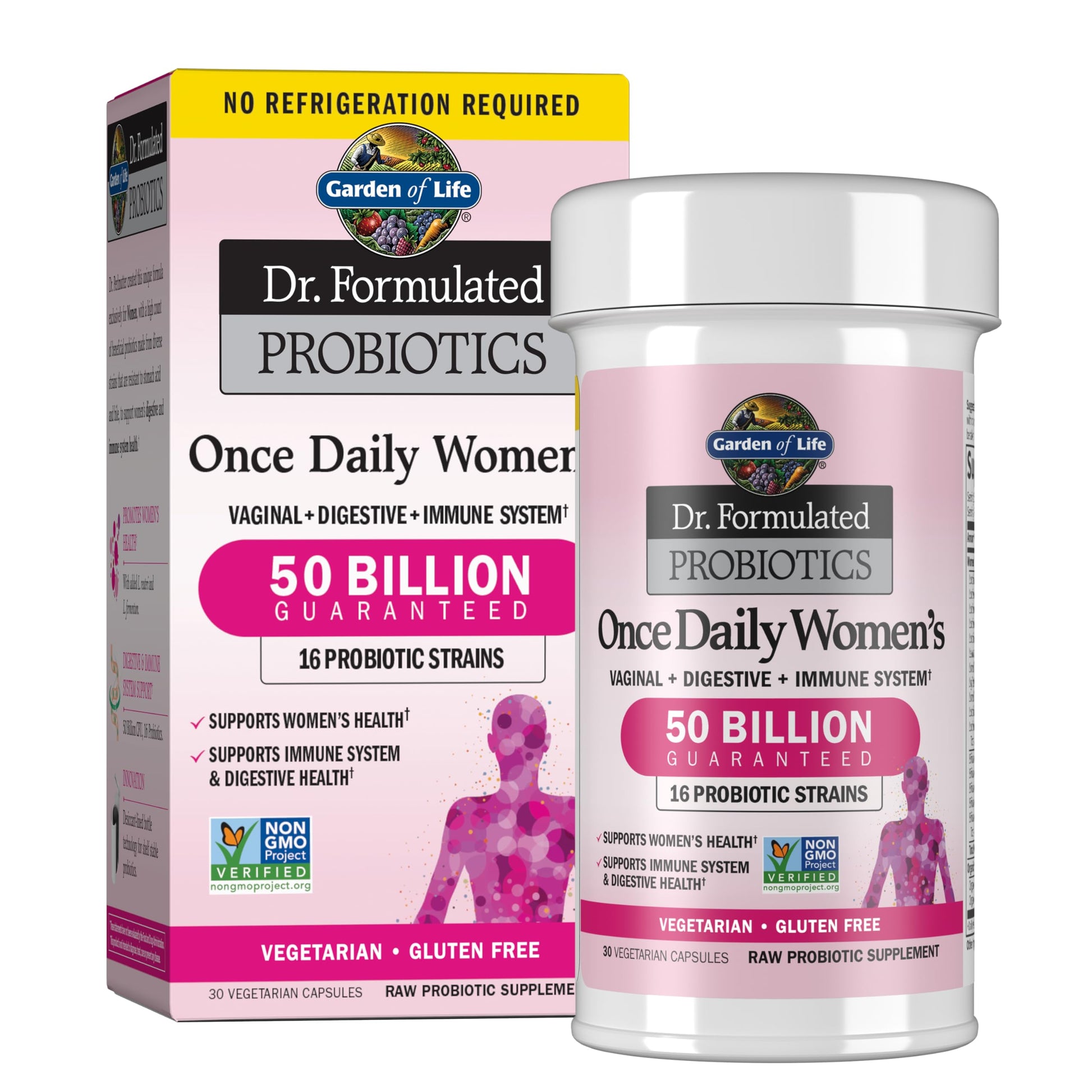 Garden of Life Once Daily Dr. Formulated Probiotics for Women 50 Billion CFU 16 Probiotic Strains with Organic Prebiotics for Digestive, Vaginal & Immune Health, Dairy Free, Shelf Stable 30 Capsules Garden of Life buy supplements Au