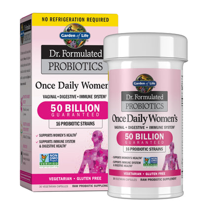 Garden of Life Once Daily Dr. Formulated Probiotics for Women 50 Billion CFU 16 Probiotic Strains with Organic Prebiotics for Digestive, Vaginal & Immune Health, Dairy Free, Shelf Stable 30 Capsules Garden of Life buy supplements Au