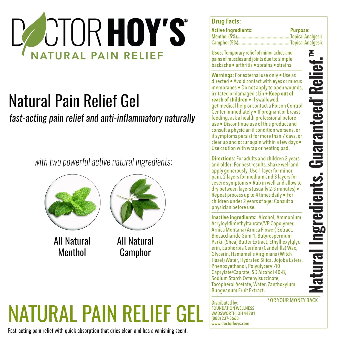 DOCTOR HOY'S Natural Pain Relief Gel and Arnica Boost Recovery Cream, Clean, Safe, Effective Natural Pain Relief and Anti-Inflammatory, 3 oz Combo Pk DOCTOR HOY'SBuy Supplements Australia