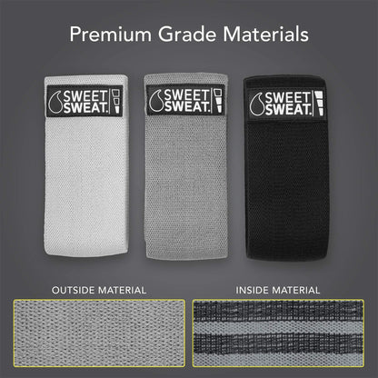 Sweet Sweat Hip Bands with 3 Levels of Resistance | Non-Slip Fabric Booty Bands for Squats & Lunges | Includes Free Mesh Carrying Bag Sports Research buy supplements Au