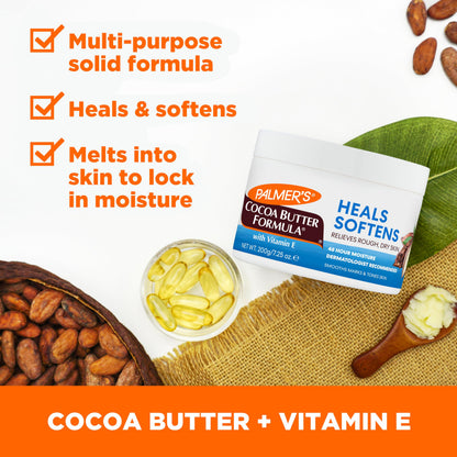 Palmer's Cocoa Butter Formula Daily Skin Therapy Solid Lotion with Vitamin E, Body Moisturizer for Extremely Dry Skin