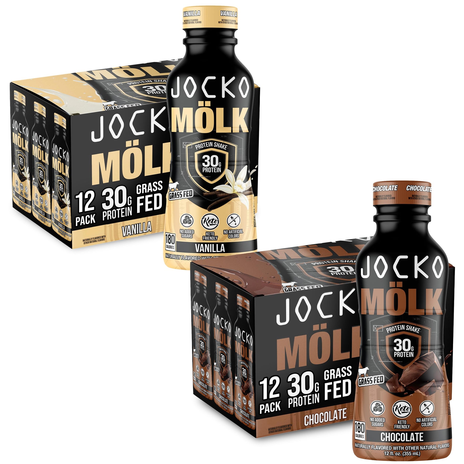 Jocko Fuel Protein Shake Bundle - Vanilla and Chocolate (24 Count) Jocko Fuel buy supplements Au