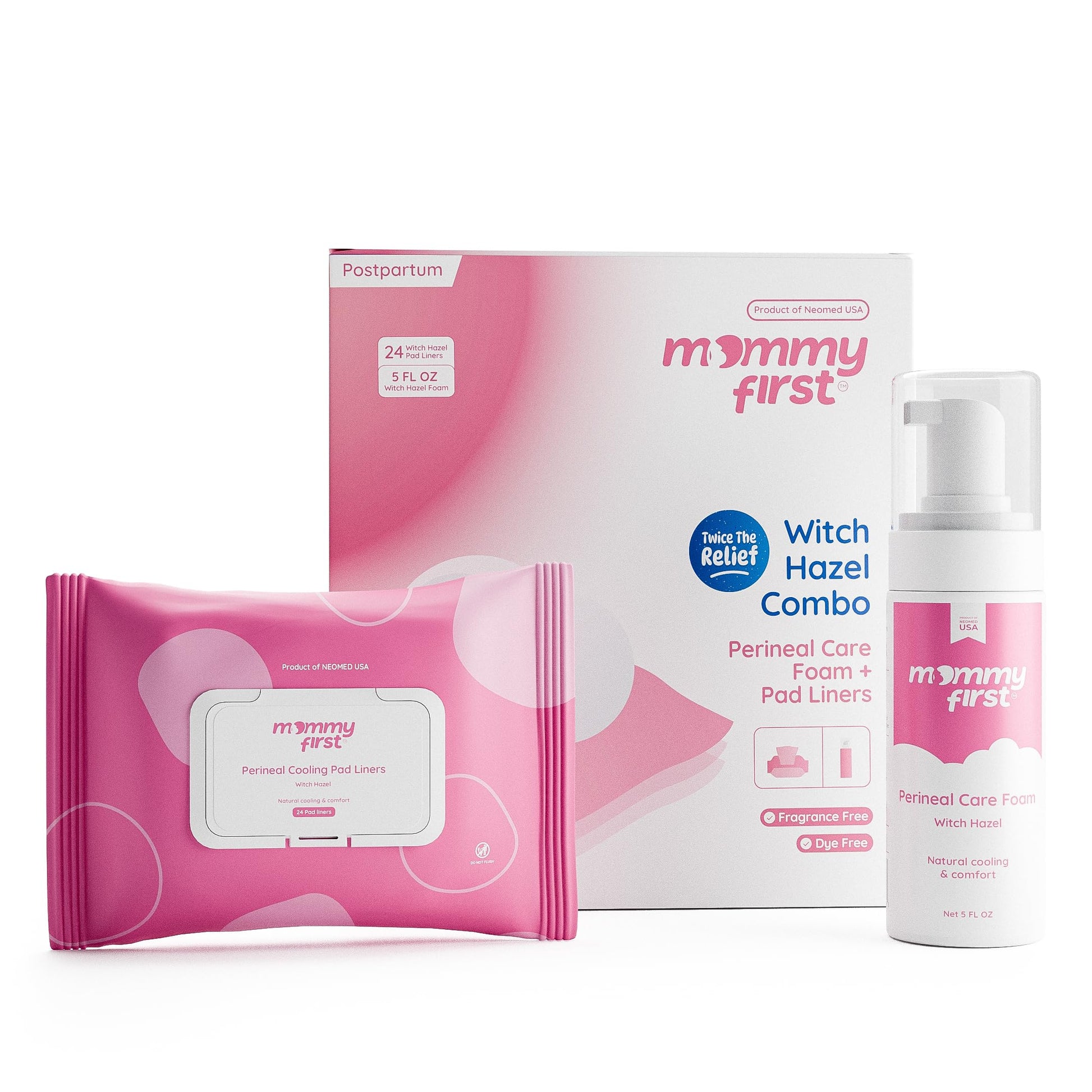 Mommy First® Alcohol-Free Witch Hazel Postpartum Healing Foam & Perineal Cooling Liners Bundle – Probiotic-Infused Relief for Perineal Pain, Itch & Burn After Birth – 24 Liners + 5oz Foam Mommy FirstBuy Supplements Australia