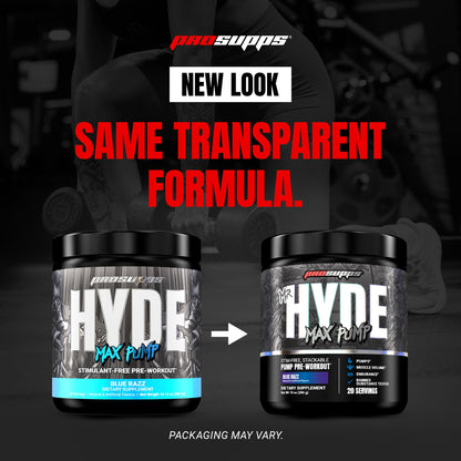 ProSupps Mr. Hyde Max Pump Pre Workout Powder - Stim-Free Preworkout Supports Blood Flow, Muscle Volume & Endurance - Caffeine-Free Nitric Oxide Gym & Fitness Supplements
