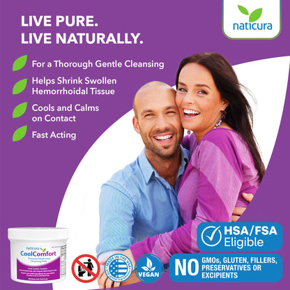 CoolComfort Personal Cleansing Pads with Organic Witch Hazel and Aloe Vera - All Natural and Fast Acting Wipes for Hemorrhoid Burning, Itching, Pain and Swelling - 100 Pads - No Parabens - Made in USA NaticuraBuy Supplements Australia