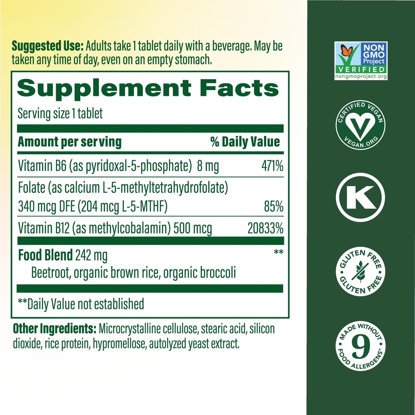 MegaFood Methyl B12 - Vegan - Includes Methyl Folate, Vitamin B12 & B6 - Supports Cellular Energy Production, Nervous System Health