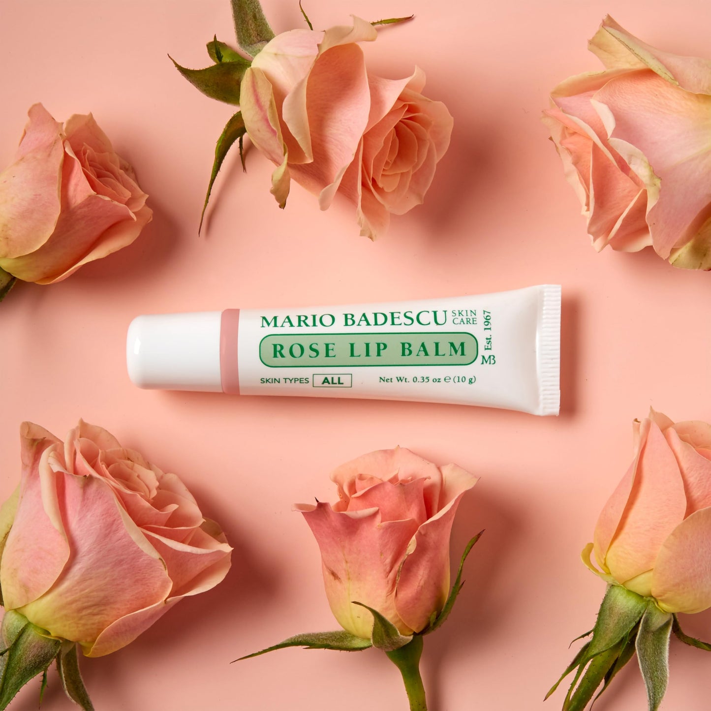 Mario Badescu Moisturizing Rose Lip Balm for Dry Cracked Lips, Infused with Coconut Oil and Shea Butter
