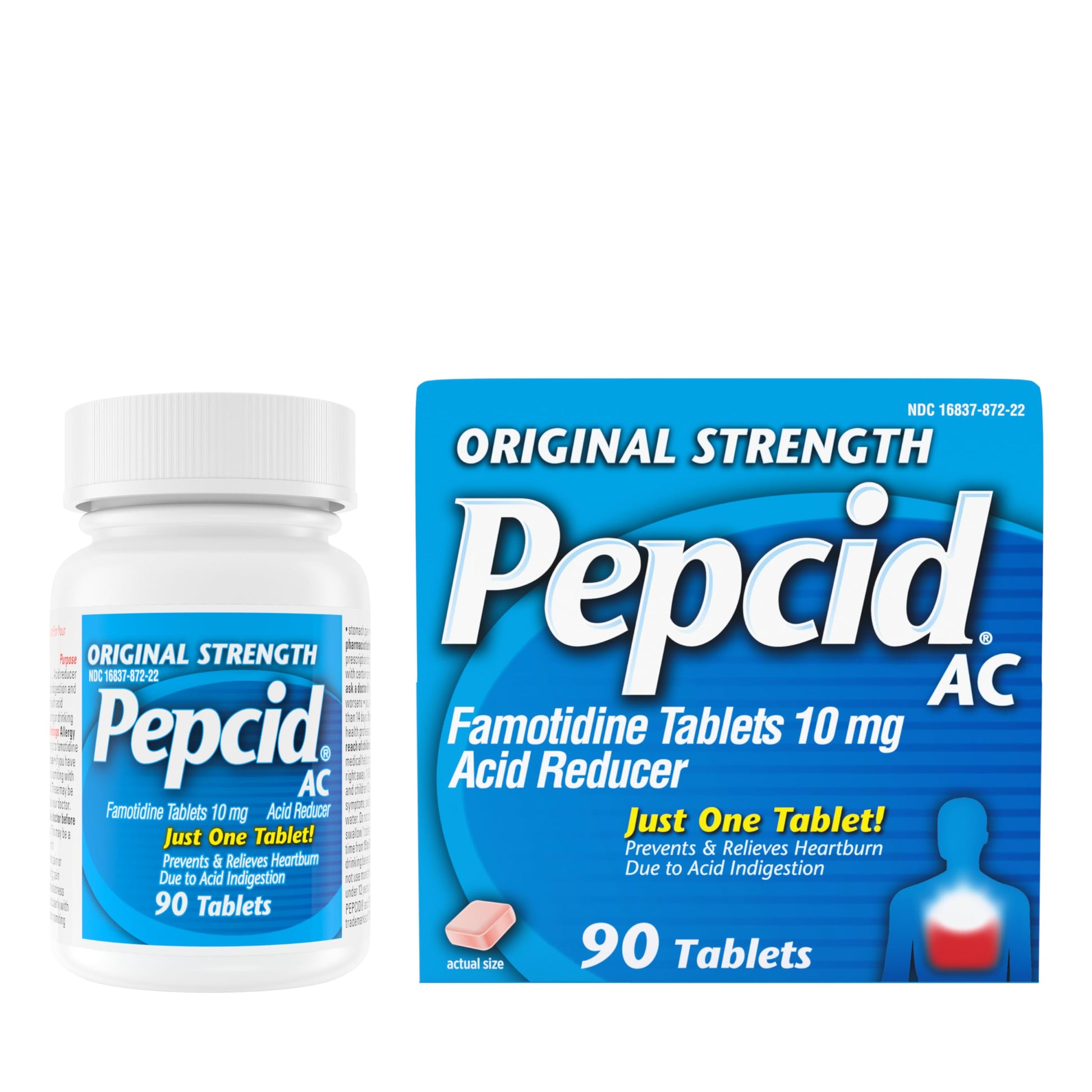Pepcid AC Original Strength Heartburn Relief Tablets, OTC Medicine Prevents & Relieves Heartburn & Acid Reflux Due to Acid Indigestion, 10mg Famotidine Acid Reducer, Fast-Acting, 90 ct Pepcid buy supplements Au