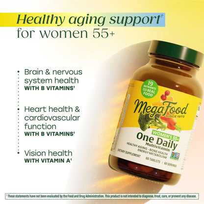MegaFood, Women Over 55 One Daily, Supports Optimal Health and Wellbeing, Multivitamin and Mineral Dietary Supplement