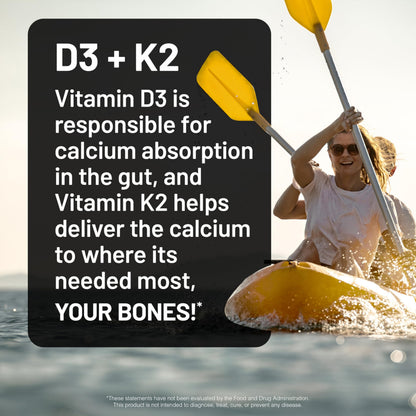 NatureWise Vitamin D3 1000IU + K2 (MK7) 100mcg with Organic Extra Virgin Coconut Oil - Supports Calcium Absorption, Bone & Immune Health - Non-GMO