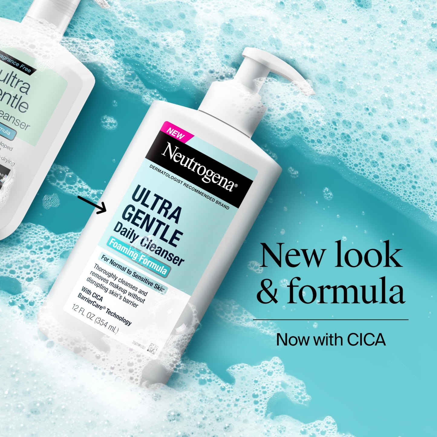 Neutrogena Ultra Gentle Foaming Facial Cleanser, Fragrance Free Hydrating Face Wash for Sensitive Skin, Daily Non Over Drying Makeup Remover