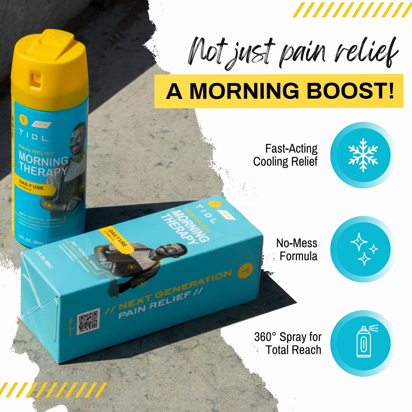 TIDL Pain Relief Spray, 3 Oz, Refreshing Morning Therapy for Muscle, Joint & Neck Pain Relief, Energizing, Plant-Based Menthol & Camphor Pain Reliever, Quick Drying Formula TIDLBuy Supplements Australia