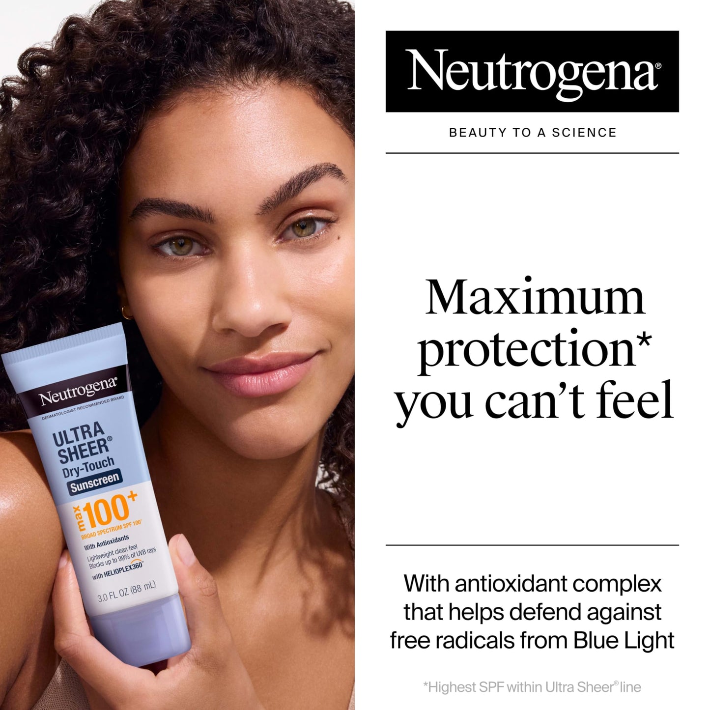 Neutrogena Ultra Sheer Dry-Touch Sunscreen Lotion, Max 100+ Broad Spectrum SPF 100 UVA/UVB Protection, Lightweight