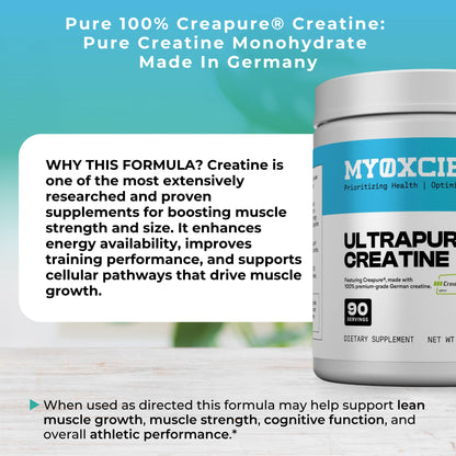 MYOXCIENCE Creapure® Creatine | 5 Grams German Creatine Monohydrate Per Serving | Supports Muscle Performance, Lean Body Mass, & Cognition (90 Serving Jar) MYOXCIENCE buy supplements Au