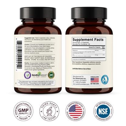Complete Magnesium Complex 500mg for Women & Men | 60 Capsules | 6 in 1 Mag Supplement with Zinc | Quality Sleep & Muscle Health | Glycinate, Citrate