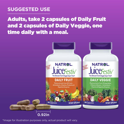 Natrol JuiceFestiv, Vitamins and Supplements for Nutrition & Well-Being, Antioxidants for Cellular Health, 90 Capsules (2-Count), Up to a 45 Day Supply NatrolBuy Supplements Australia