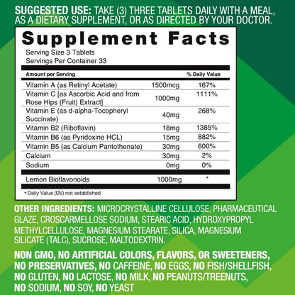 Basic Brands Aller Vite Nasal Support Tablets for Seasonal Allergy Relief, High Bioflavonoid Complex with Vitamins and Calcium, Gluten Free Daily Supplement, 100 Tablets Basic Brands buy supplements Au