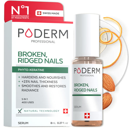 PODERM – 100% Natural Nail Repair - Revitalizes Damaged and Split Nails with Hydrating & Exfoliating Formula – Effective Nail care : Also Acts as a Nail Strengthener