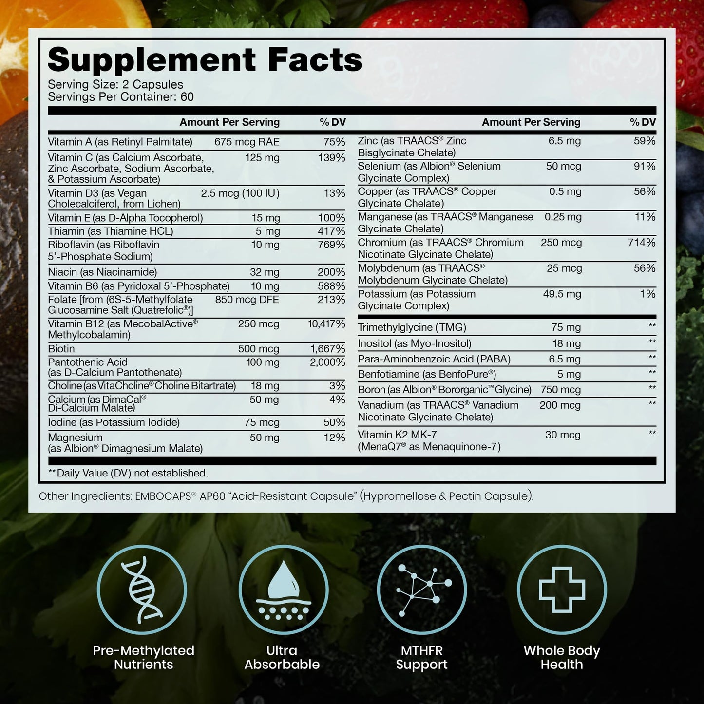 Pure Therapro Rx Methylated Multivitamin for Men and Women | Made in USA | Methyl Multi Without Iron Methyl B12 & Methylfolate | 120 Capsules, 2-Month Supply Pure Therapro RxBuy Supplements Australia