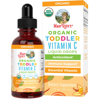 MARYRUTH'S Organic Toddler Vitamin C Drops for Immunity | Ages 1-3 Years | 15 mg Per Serving | Vitamin C for Immune Support & Overall Health | Vegan | Sugar Free