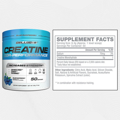 Cellucor Creatine Powder, Blue Raspberry Flavor - Increases Strength, Lean Muscle Mass & Endurance, Micronized Creatine for Fast Absorption