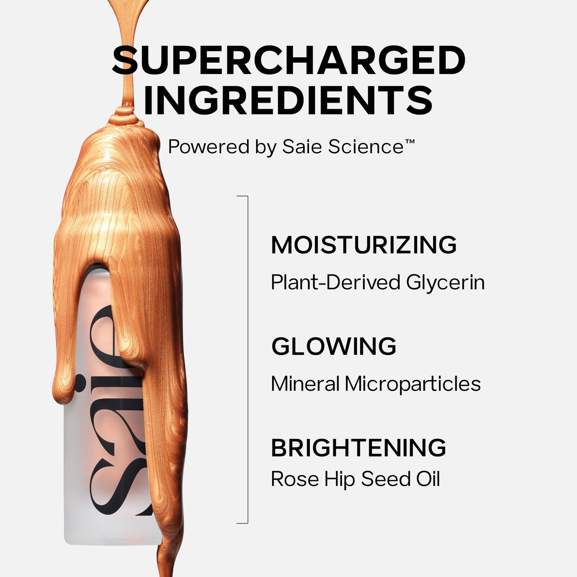 Saie Mini Glowy Super Gel - Hydrating Makeup Primer and Illuminating Glow Serum Enriched with Vitamin C and Squalane Oil - All-Over Liquid Highlighter Makeup for Instant Glass Skin - Starglow (0.5 oz) SaieBuy Supplements Australia