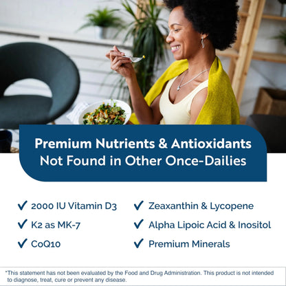 Researched Nutritionals Physician's Daily + D3 Supplement - Daily Multivitamin for Men and Women with Vitamin D3 2000iu Researched Nutritionals