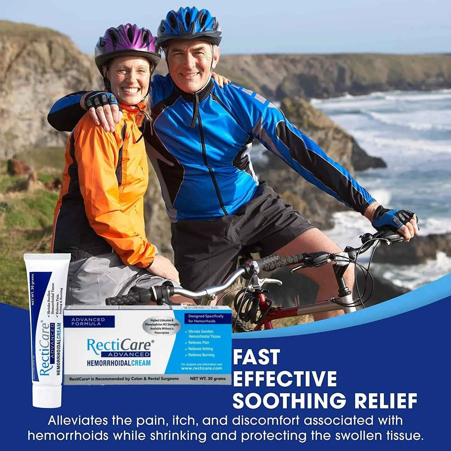 Recticare Advanced Hemorrhoidal Cream: Advanced Treatment to Shrink & Soothe Hemorrhoids - Itch, Pain, Burn Relief - 30g Hemorrhoidal Cream with Lidocaine RecticareBuy Supplements Australia