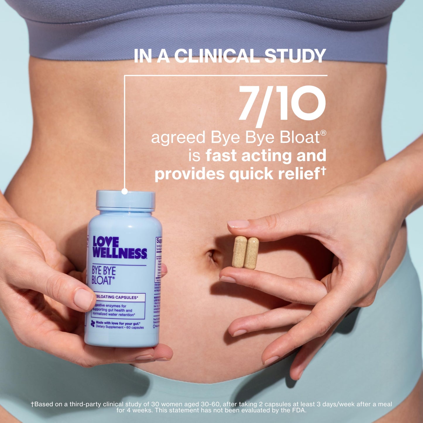 Love Wellness Bye Bye Bloat | Digestive Enzymes for Fast Acting Bloating Relief for Women | Helps Reduce Water Retention & Gas Relief | Supports Digestive Health