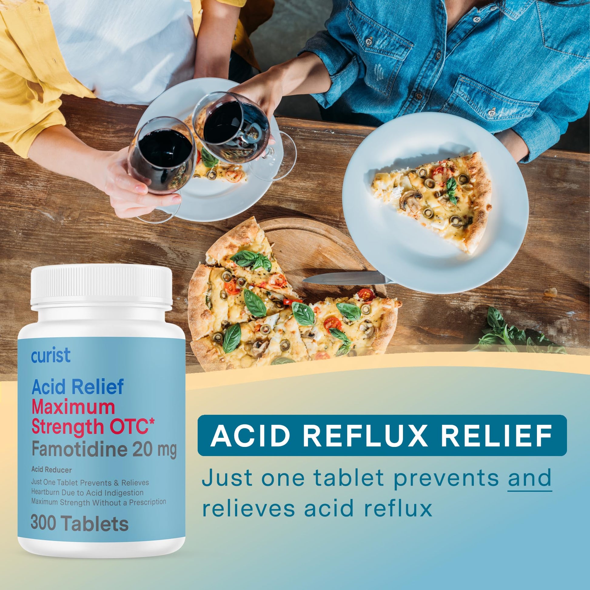 Curist Famotidine 20mg Bulk Pack (300 Count Tablets) Acid Reflux Medicine for Heartburn Relief - OTC Maximum Strength Stomach Acid Reducer - Anti Acid Relief Tablets for Indigestion Heartburn Relief Curist buy supplements Au