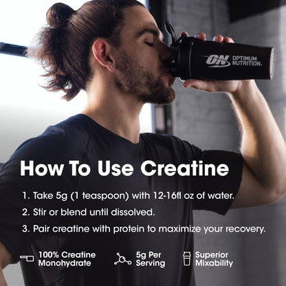 Optimum Nutrition Micronized Creatine Monohydrate Powder, Blueberry Lemonade Creatine, 60 Servings, 360 Grams (Packaging May Vary)