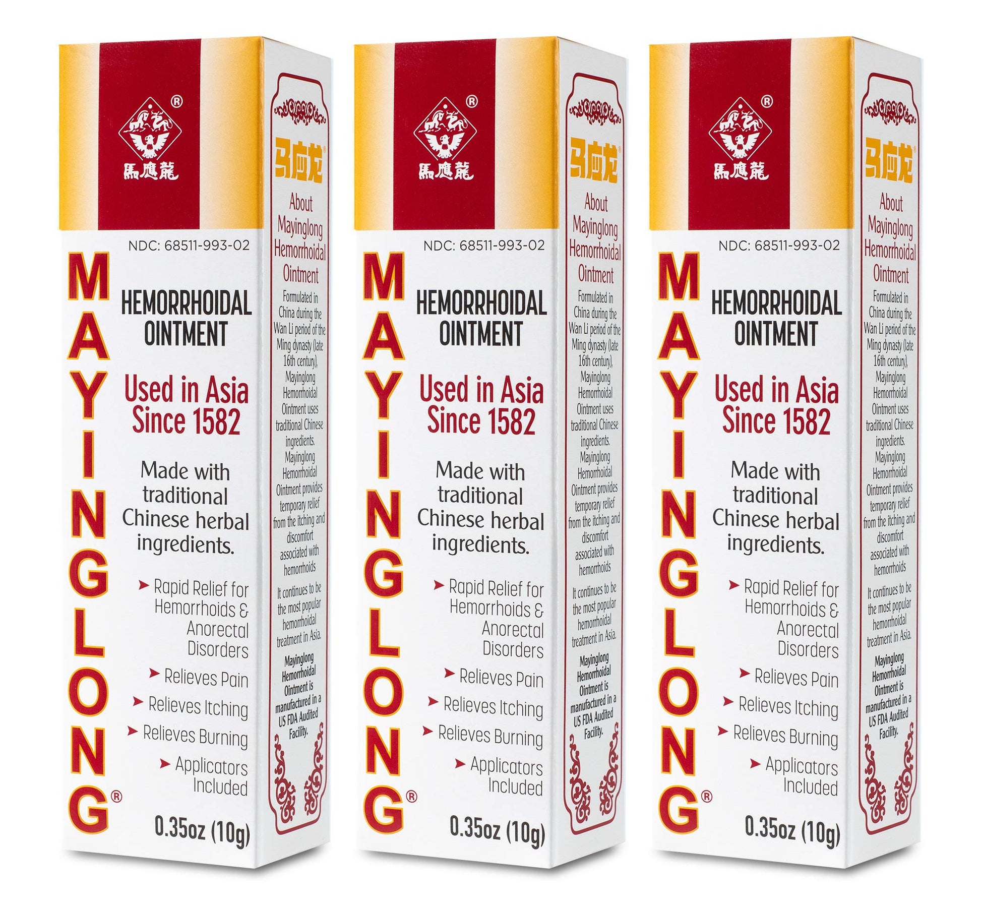 Mayinglong Musk Hemorrhoidal Ointment, Helps Relieve Itching, Burning, or Discomfort Fast (3 Pack) MayinglongBuy Supplements Australia