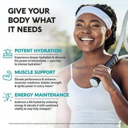 Electrolytes - Electrolyte Tablets with Magnesium, Sodium, Potassium, Chloride, Vitamins D3 & B6, Kelp Powder - Salt Pills - Made in USA