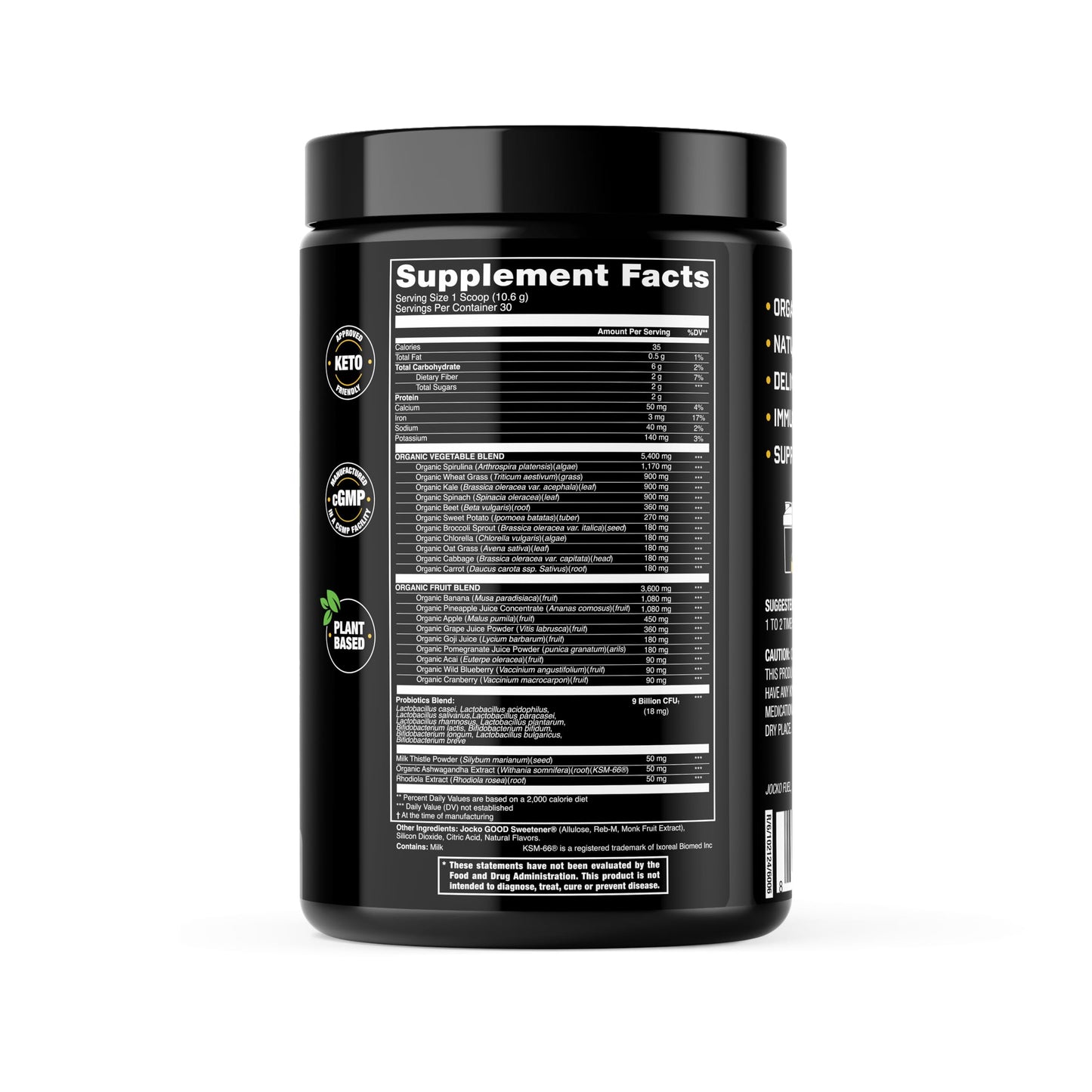 Jocko Fuel Daily Greens Powder - Premium Organic Greens Superfood Powder for Gut Health, Digestion, Bloating, Immune Support with Spirulina, Chlorella,