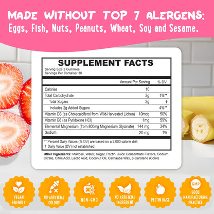 Center-Filled Magnesium Glycinate Gummies 400MG - High Absorption for Kids, Teens & Adults - Supplement for Sleep, Calm & Muscle Relaxation with B6 & D3 - Gluten Free & Vegan Friendly - 60 Count OH MY CHEWYBuy Supplements Australia