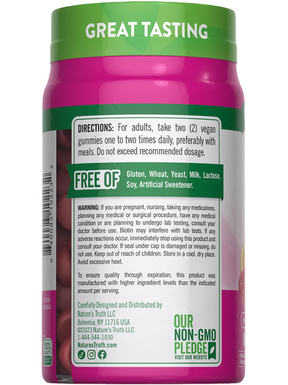 Nature's Truth Hair Skin and Nails Gummies | 80 Count | 2500mcg of Biotin | Vegan, Non-GMO, Gluten Free Supplement | Vitamin for Women & Men Nature's TruthBuy Supplements Australia