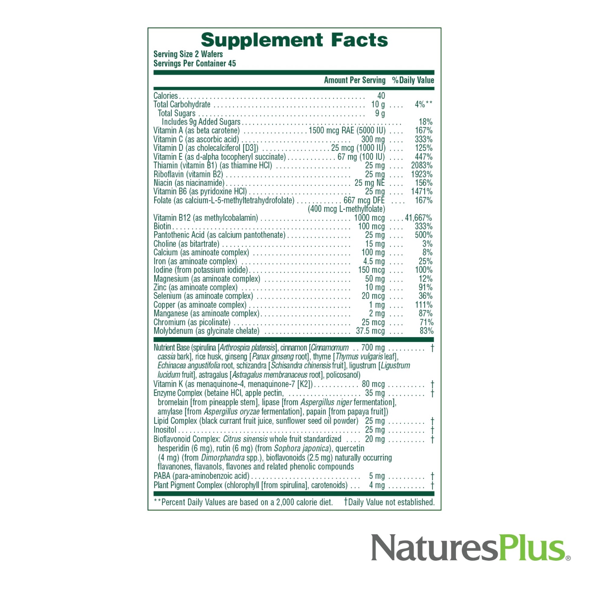 Natures Plus Source of Life Adult’s Chewable, Apple Cinnamon - 90 Wafers, Pack of 2 - Multi-Vitamin & Mineral Supplement - Gluten Free, Vegetarian - 90 Total Servings NaturesPlusBuy Supplements Australia