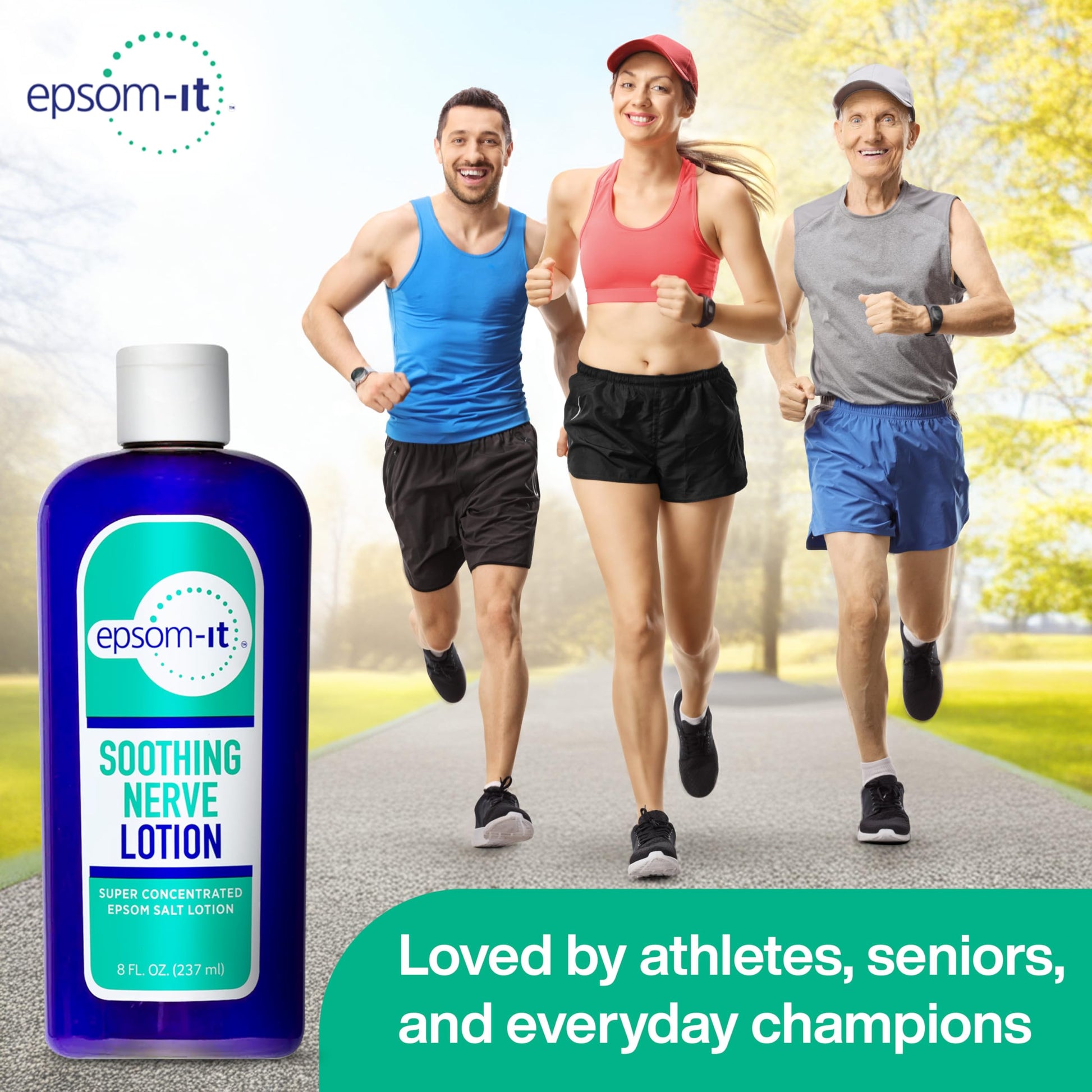 Epsom-It Soothing Nerve Lotion - Epsom Salt Magnesium Lotion, Topical Magnesium Cream with Capsaicin & Arnica to Provide Comfort for Legs, Knee and Feet, 8.0 oz., 2-Pack EPSOM-ITBuy Supplements Australia