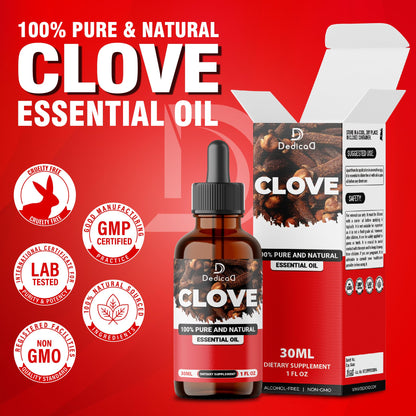 DEDICAD - 1 FL Oz - 30ml - Clove Essential Oil Supplement – for Toothache, Oral Care, Skin & Hair – Clove Oil Organic DEDICAD buy supplements Au