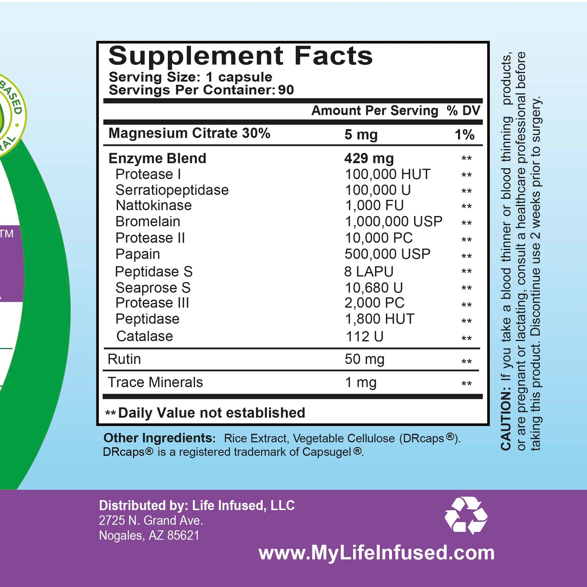Life Infused Metabolic Enzymes – Systemic Enzyme Supplement with Serrapeptase, Nattokinase, Bromelain & Protease Blend – 72 Trace Minerals – Immune & Circulation Support – Vegan, Non-GMO – 90 Capsules Life Infused buy supplements Au